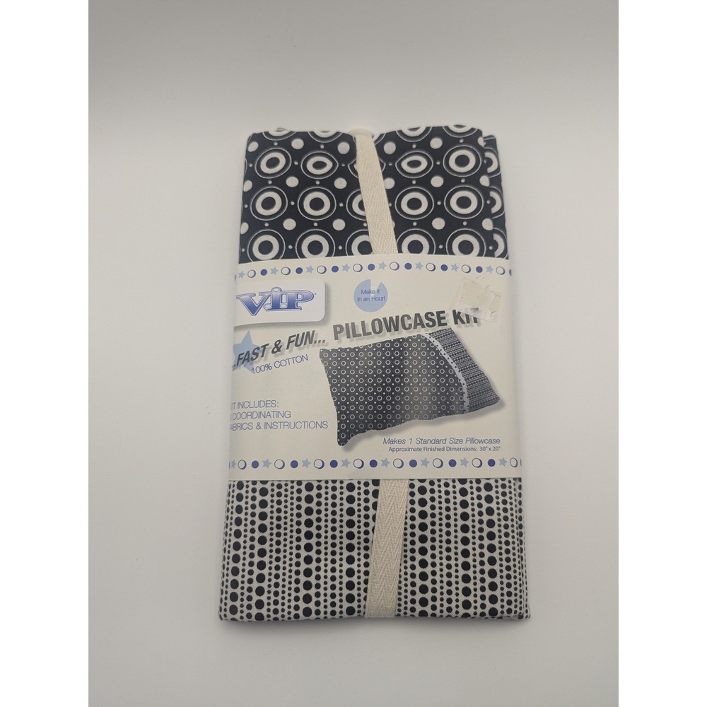 VIP by Cranston Fast & Fun Pillowcase Kit Black White‎ Geometric Cotton PC10-JZ